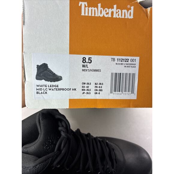 Men\'s 8.5 Timberland White Ledge Mid Waterproof Hiking Boot Black 112122 001 main image 7